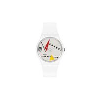 Swatch Quartz Movement Classic Retro Trend Unisex Watch 34Mm White Dial Bioceramic Case Bio-Based Material Strap Unisex watches SO31W106 SO31W106