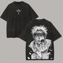 Pain T Shirt Naruto Men Acid Wash Back Print Yahiko Anime Graphic  Cotton Streetwear Rinnegan Vintage Fashion Tee Hip Hop M