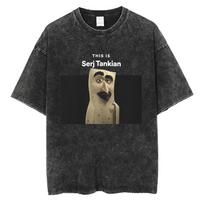Washed Vintage System of A Down SOAD Graphic Tshirt Men Rock Alternative Metal Music Tshirts Male s Gothic Oversized T Shirts S