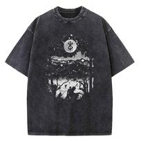 Anime Berserk Guts Graphic Printed Tee Men Women Vintage washed Casual Tshirts High Quality Cotton T Shirt Harajuku Male Tshirt M