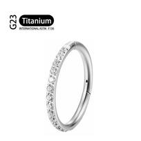 G23 Titanium Earrings Hoop Round Tragus Cartilage Helix Daith Lip Hinged Clicker Segment Ear Nose Ring Body Piercing Jewelry 1.2x6mm sidabras