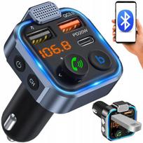 Transmiter Bluetooth Audio Fm Mp3 Bt Szybka Ładowarka 3X Usb Qc 3.0 Rgb