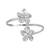 Vintage Gold Color Floral Open Cuff Armlet Metal Enamel Glaze Craft Open Arm Ring Flower Cuff Bracelet Women sidabras