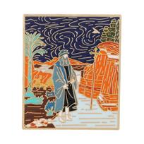 Funny World Famous Paintings Enamel Brooches The Scream Cafe Terrace at Night Impression Sunrise Golden Pins For Artist