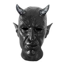 Latex Devil Horn Mask Full Head Cover Halloween Scary Costume Accessory for Party and Prank Use Suitable for Adults juoda