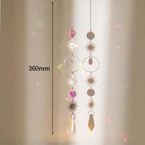 Crystal Brass Rainbow Crystal Hanging Pendants Suncatcher Moon Catcher Stained Glass Wind Chimes Home Garden Decor Kristalle as picture