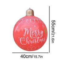 Inflatable Giant Christmas Ball Moose-Patterned Christmas Decoration Xmas Tree Ornament Decorated Ball Festival Party Supplies 40cm