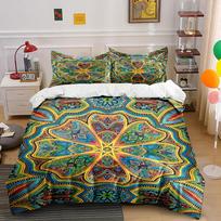 Mandala-inspired floral pattern. Bedding sets Duvet cover sets Duvet covers Pillowcases(1 * Duvet Cover 2 * Pillowcases, without duvet insert) 135x200cm