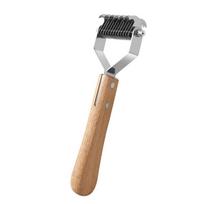 Stainless Steel Dog Hair Removal Comb Wooden Handle Sturdy Dog Shedding Comb Professional Pet Fur Trimmer for Cats and Dogs (Brown,S) ruda