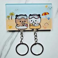 And Bubu Dudu Key Holder Wall House Couple Omaments Hanger Keyring For Bag Pendant Accessories Key Chain Fans Lover Gift