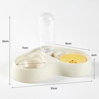 Cat Feeder Water Bowl Combination Automatic Pet Drinking Bowl Food and Water Two in One Stainless Steel Cat Bowl KTY