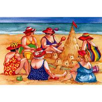Cross Stitch Kit DIY Diamond Embroidery Beach Women Diamond Painting Mosaic Home Decor 20X30CM