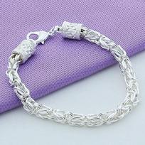 925 Sterling Silver Jewelry Chain Bracelet Women 'S Silver Bracelet gray