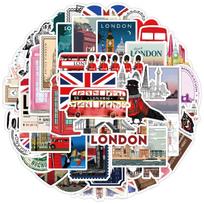 50 Londono Kelionių Serijos Grafiti Lipdukai Pasidaryk Pats Raštinės Lipdukai Vandens Puodelio Kompiuterio Vandeniui Atsparūs Dekoratyviniai Lipdukai