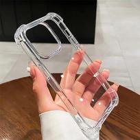 Air-Bag Shockproof Bumper Transparant Case For iPhone 17 16 15 Plus 11 12 13 14 Pro Max Silicone Hard Acrylic Clear Back Cover For iPhone 17 skaidri