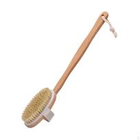 Nugaros šepetys Dušo šveitiklis Lengvas Gilus valymas Minkšti šereliai Ilga medinė rankena Dovanai 41 cmx6.5 cm beige