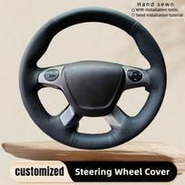 Automobilio vairo apdangalas Rankomis siūtas Kvėpuojantis Oda Ford Transit Connect Tourneo Grand Tourneo Connect 2014- Red Thread