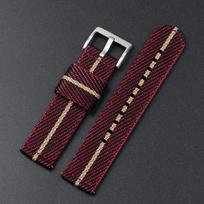 Nylon Canvas Watch Band 20mm 22mm Ribbed Strap for Seiko for Citizen Military Sports Woven Fabric Replacement Wristband Bracelet 20mm black