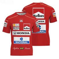 F1 Ayrton Senna Honda Racing trumpomis rankovėmis marškinėliai vyrams ir moterims, sportui, laisvalaikiui, mados, tendencijos suaugusiems ir vaikams S