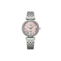 CITIZEN Kvarcinis Mechanizmas Nerūdijančio Plieno Apyrankė Laikrodis Moteriškas Laikrodis Rožinis Ciferblatas ER0210-55Y Silver Strap
