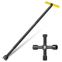 16 /17 /Telescopic Water Meter Key Kit Multi-functional T Handle Meter Wrench 3/4  Key Opening Water Shut Off Tools Water Wrench