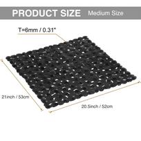 Pebble Bath Mat Non-Slip Shower Floor Pad Stone Texture Plastic Bathroom Rug with Suction Cups Square Anti-Slip Mat juoda