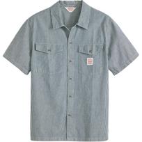Levi's vyriški trumpomis rankovėmis dryžuoti džinsiniai marškiniai Mėlyni 003O1-0004 S