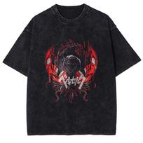 Manga Berserk Griffith Print Tshirt Harajuku Washed Oversized T Shirt High Quality Cotton Short Sleeve Tees Men Women Clothing S