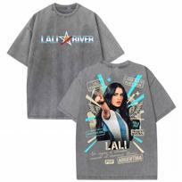 Singer Lali Esposito LA QUE LE GANA AL TIEMPO  Tour Vintage T Shirts Unisex Women High Street T Shirt Washed Oversized Tshirts S
