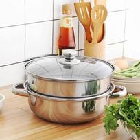 28cm Thickened Double Layer Stainless Steel Steamer Pot