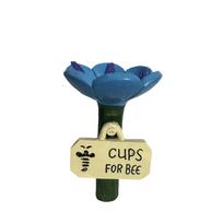 Resin Bee Butterfly Water Dispenser Flower Shaped Garden Decoration Bee Watering Station  Patio mėlyna