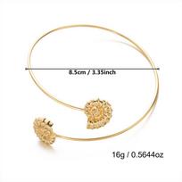 New Bohemian Open Cuff Armlet Gold Color Starfish Open Arm Bracelet Adjustable Conch Upper Arm Bangles Women