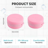 Silicone Body Scrubber Gentle Shower Brush Hygienic with Soap Dispenser Soft Loofah Alternative for Hotel Bathing Home Men Women rožinė