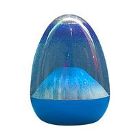 Volcano Eruption Floating Oil Lamp Decorative Ornament with Transparent Dome and Base for Home Office Desk Display mėlyna