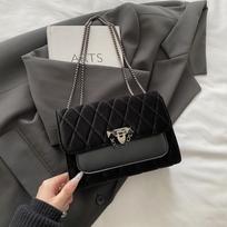 New Fashi Velvet Quilted Crossbody Bag for Women Chain Strap Square Shoulder Bag Comfortable and Texture Versatile Chain Bag juoda