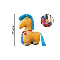 Zodiac Chinese Horse Mascot Embroidered Little Pony Plush Dolls Keychain Pendent New Year Spring Festival Souvenir Gifts