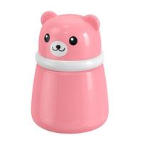 Children's Cute Cartoon Bear Baby Puff Box Talcum Powde Prickly Heat Powde Storage Empty Box Container Travel Daily Portable rožinė