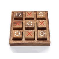 Tic Wooden Tac Toe Classic Tabletop Strategy Board Games Brain Teasers Fun Logic Challenges Family Travel Gifts For Kids Adults