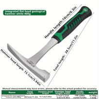 Hammer Brick Flat Head Rock Pick Hammer All Steel Geologist Hammers With Non-Slip Handle For Mining Geological Prospecting
