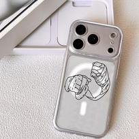 Niche Boxing Phone Case For iPhone 17 16 15 14 13 12 Pro Max Plus With Magnetic Crystal Clear Case Wireless Charge iPhone 16