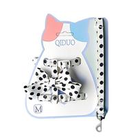 Cute Polka Dot Pet Vest Harness Adjustable with Collar Puppy Collar Leash Bowknot Cat Traction Rope Cat (White,S) balta
