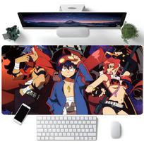 Anime Gurren Lagann Mouse Pad Large Gaming Keyboard Mat LockEdge Rubber Computer Office Accessories LE600x300x2mm