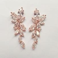 Temperament Celebrity Long Earrings Olive Branch Leaf Zircon Fashion Earrings Earrings