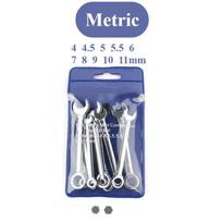 10 vnt. 4-11 mm Metriniai/Imperiniai standartiniai veržliarakčiai Mini atviro galo veržliarakčiai 45# plienas Dvigalviai reketiniai veržliarakčiai Mini kombinuoti veržliarakčiai Metric