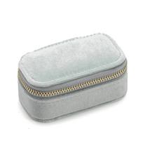 Mini kelioninė papuošalų dėžutė, žiedų laikymo dėklas su užtrauktuku, Maža papuošalų pakuotė, USB laikymo dėžutė verslo kelionei šviesiai žalios spalvos