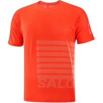 Salomon Sense Aerographic Anti-Odor Breathable Quick-Dry Running T-Shirt Men Tops Cherry-Tomato Rainy-Day LC2319400 XL