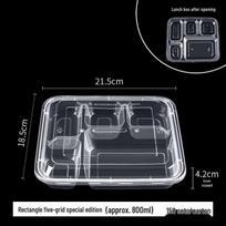 Disposable 5-Compartment Meal Prep Containers with Lids