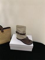 Retro Hong Kong style 2025 summer new fashion cool boots casual belt buckle toe Internet celebrity versatile short boots wedge heel shoes 35 ruda