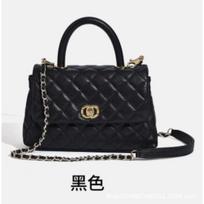 Retro bag women's new small fragrant wind diamond bag large capacity handbag trendy women's bag fashion shoulder messenger bag 24CM juoda