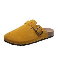 Vyriški ir moteriški kamštinio padėklo sandalai, uždaru priekiu slip-on klumpės, laisvalaikio romėniški batai poroms, patogūs tinginiai šlepetės 35 geltona